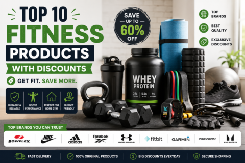Top 10 Fitness Products with Discounts Logo